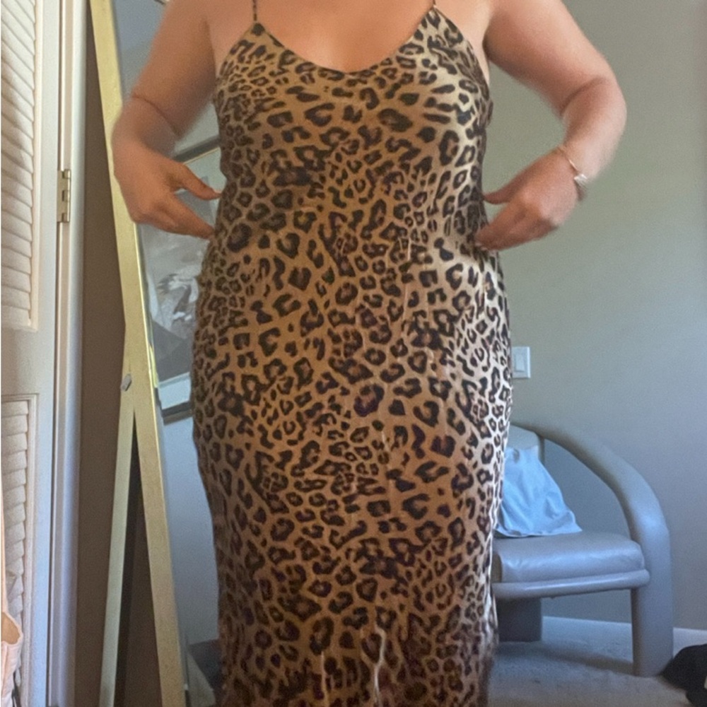 Nili Lotan inspired 100 percent silk leopard slip